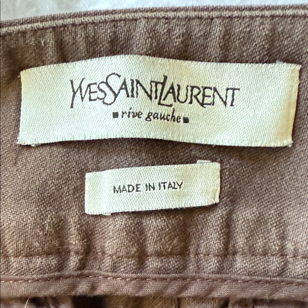 Yves St Laurent Rive Gauche Women's Brown Cotton Skirt